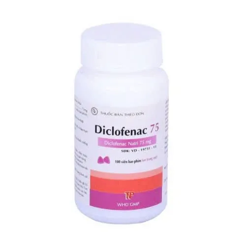 Diclofenac 75mg Thành Nam (C/100v) – Giảm đau, kháng viêm hiệu quả cho viêm khớp và đau cấp